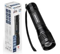 Lampe Torche LED Blaupunkt Super Lumineuse 1600 Lumens 3 Modes, Focalisation Réglable, IPX4 Résistante à l'Eau, Alliage d'Aluminium, Longue Durée Poignée - Cadeau Randonnée Camping Urgences