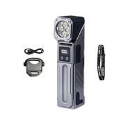 Lampe torche LED - Lampe torche rechargeable avec mise au point réglable, faisceau lumineux élevé avec support magnétique, lampe frontale mains libres, dispositif d'éclairage résistant agents