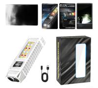 Lampe torche LED magnétique rechargeable par USB 250 lm double sortie lumineuse avec corps étanche étanche pour un usage quotidien (blanc)