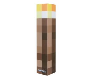 Lampe torche led minecraft - rechargeable par usb - 4 couleurs + support mural marron pixelisé TU