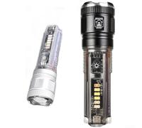 Lampe torche LED multifonction 20 W avec batterie solaire rechargeable de type C et paramètres de lumière blanche rouge bleue (noir)