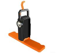 Lampe torche LED portable à suspendre pour camping, travail, charge solaire, USB, lampe de poche d'extérieur rechargeable, mode 1500 mAh, lumière hydrophobe, nombreuses batteries (orange)