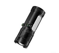 Lampe torche LED portable rechargeable avec double interrupteur de contrôle COB multicolore latérale faisceau zoom pour camping pêche