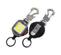 Lampe torche LED portable rétractable avec lampe de travail de 300 lumens et porte-clés, batterie rechargeable de type C pour camping, randonnée, pêche