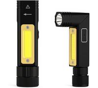 Lampe Torche Led Rechargeable 2-En-1 Jusqu¿À 10 000 Lumens Utilisation À Main Ou Frontale Avec Sangle Aluminium Résistant, Rotation 90° Et Base Magnétique 5 Modes, Charge Usb Intégrée