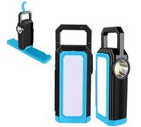 Lampe torche LED solaire multifonction avec luminosité réglable et design étanche pour les aventures en plein air (bleu)