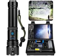 Lampe Torche Led Ultra Puissante, 100 000 Lumens Lampe Torche Led Rechargeable, 7 Modes Super Lumineuse, Longue Durée, Ipx7 Étanch