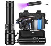 Lampe Torche LED Ultra Puissante, 1000000 Lumens Lampe De Poche, Lampe Torches Rechargeable USB, Lampe De Poche LED Ultra Puissante, Lampe Torche Tactique Longue Portée IPX6 Étanche Pour Camping