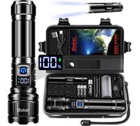 Lampe Torche Led Ultra Puissante 500000 Lumens, Lampe De Poche Rechargeable Avec Batterie 5000mah,Zoomable 5 Modes, Ip67 Étanche Torche Tactique Pour Camping Randonnée Pêche[Z363]