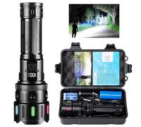 Lampe Torche LED Ultra Puissante 500000 Lumens, Rechargeable Type-C Lampe de Poche, 5 Modes Zoombar Longue Portée Torches IP65 Étanche avec Batterie de 5000mAh pour Camping Randonnée Urgence