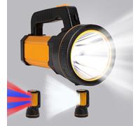 Lampe Torche Led Ultra Puissante Rechargeable USB C,10000mah Lampe de Poche Etanche Haute Puissance,Avec Lanterne Latérale&Poignée&Bandoulière,Longue Durée pour Maison/Camping/Urgence/Chasse/Randonnée