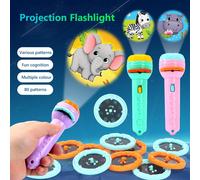 Lampe Torche Lumineuse Pour Enfants, Livre D'histoire De Sommeil Pour Bébé, Projecteur Coulissant, Lampe Amusante Pour Apprendre Pendant Le Coucher, Voir Les Images, Jouet Lumineux