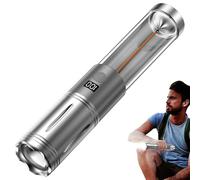 Lampe Torche Portable,3 Modes Rechargeable 2 en 1 Lanterne - Torche Lumineuse avec Affichage de Puissance,Pour Intérieur Extérieur Voiture Randonnée Sécurité Urgence Jogging