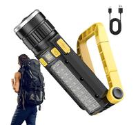 Lampe Torche Portable | Lampe de Poche Portative,LED Étanche Rechargeable USB Haute Luminosité pour Intempéries Randonnée Camping Aventure Extérieure Jardin