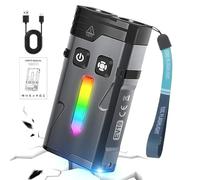 Lampe Torche Porte-Clés - 1100 Lumen Lampe Torche LED Rechargeable - étanche multi-fonctions pour randonnée, voyage, camping, pêche et aventures en extérieur
