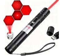Lampe Torche Pratique Longue PortéE Verte/Rouge Avec Dragonne Rechargeable Usb Et Cache éToile RéGlable Pour Interaction Avec Les Animaux, éCrans Tv/Led, Astronomie Et Camping. (gypsophile rouge)