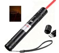 Lampe Torche Pratique Longue PortéE Verte/Rouge Avec Dragonne Rechargeable Usb Et Cache éToile RéGlable Pour Interaction Avec Les Animaux, éCrans Tv/Led, Astronomie Et Camping. (Point unique rouge)
