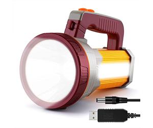 Lampe torche rechargeable Af-Wan portable puissante à LED super lumineuse 9000 mAh 7000 lumens avec lumière latérale Étanche charge USB Charge téléphone