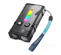 Lampe torche rechargeable pour porte-clés - Lampe de poche magnétique rechargeable par USB de 1100 - Équipement d'éclairage portable pour porte-clés pour aventure, voyage, camping adultes