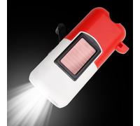 Lampe torche rechargeable solaire, lampe de poche d'urgence avec manivelle et énergie solaire - Sifflet puissant intégré + éclairage résistant pour camping, randonnée et plein air