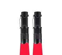 Lampe Torche Rouge, WESLITE Lampe de Poche Lumiere Rouge avec Zoom Lampe Torche de Signal 3 Modes pour l'astronomie, la Vision nocturne, l'observation des étoiles, la Chasse (Paquet de 2)