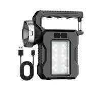 Lampe torche solaire LED rechargeable, lampe de poche d'extérieur haute puissance, lanterne de camping multifonction pour randonnée, voyage, aventure et urgences, 8 x 3,5 x 13,5 cm