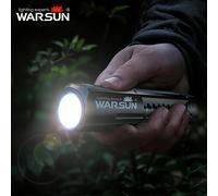Lampe torche tactique portable de type C rechargeable WARSUN Outdoor 2000 Lm, petite, d'urgence, avec aimant, LED COB