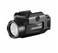 Lampe torche tactique universelle en métal 800 lumens, stroboscope LED monté sur rail avec support à rainure en T, compatible avec Picatinny(Black)