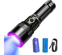 Lampe Torche UV LED 365nm,20W uv Lumière Noire Détecteur D'urine Lampe,Rechargeable USB-C Lampe UV Lumière,mini UV lampe torche,pour Resine,Minéraux,Suivi du Sang,Scorpion,Rockhounding