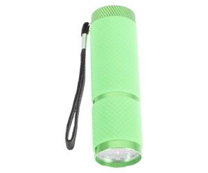 Lampe Torche UV LED Violette 9 Led, Portable 1 Pièce | Détection des Agents Fluorescents, Cure Ponctuelle à Main, Alliage D’aluminium et Caoutchouc, Vert