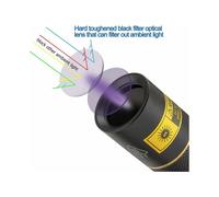 Lampe torche UV professionnelle 365 nm à lumière noire pour usage polyvalent, avec lentille à filtre UV noir, batterie au lithium rechargeable et