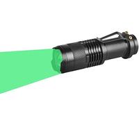 Lampe Torche Verte, Lampe De Poche Vert Zoomable Led Torche Lumière Verte Ultra Puissante 1 Mode Avec Clip Pour La Chasse De Pêche De Vision Nocturne (Batterie Non Incluse)