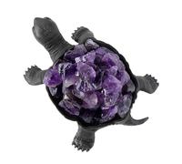 Lampe tortue en améthyste naturelle citrine sculptée à la main, tortue en cristal, cadeaux en cristal d', de décoration d'intérieur, 1 pièce, version lampe Accessoires Cuisine Rigolo (B, One Size)
