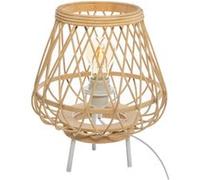 Lampe trepied coloris beige en bambou - D. 27 x H. 31 cm -PEGANE- Beige