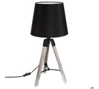 Atmosphera - Lampe trépied Runo - bois et noir H58 cm