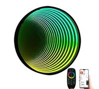 Lampe tunnel miroir 3D, éclairage nocturne à télécommande par application, applique murale LED, décoration murale à couleurs changeantes, cadeau d'anniversaire