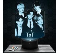 Lampe TxT deco chambre fille Lampe 3D TxT objet K-pop Corée Pop Coréene idée cadeau décoration lumière tamisée veilleuse deco bureau. Idée Cadeau Noel adolescent original TOP