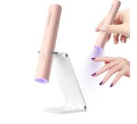 Lampe U V Ongles Gel, Denabuty Mini Lampe UV LED 3W Sans Fil, Séchoir à Ongles Efficace et Rapide Professionnel avec USB Rechargeable Portable pour Gel Pose Americaine, Vernis Semi Permanent Rose