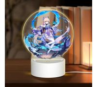 Lampe USB 18 x 13,5 cm Trois modes d'éclairage différents Personnage Plein souhait Genshin Table ronde Acrylique Impact Night Light avec prise USB