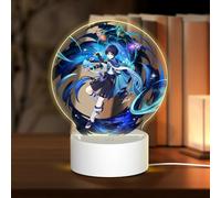 Lampe USB 18 x 13,5 cm Trois modes d'éclairage différents Personnage Plein souhait Genshin Table ronde Acrylique Impact Night Light avec prise USB