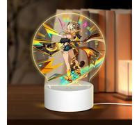 Lampe USB 18 x 13,5 cm Trois modes d'éclairage différents Personnage Plein souhait Genshin Table ronde Acrylique Impact Night Light avec prise USB