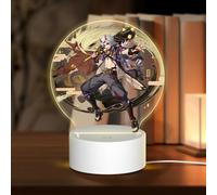 Lampe USB 18 x 13,5 cm Trois modes d'éclairage différents Personnage Plein souhait Genshin Table ronde Acrylique Impact Night Light avec prise USB