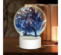 Lampe USB 18 x 13,5 cm Trois modes d'éclairage différents Personnage Plein souhait Genshin Table ronde Acrylique Impact Night Light avec prise USB