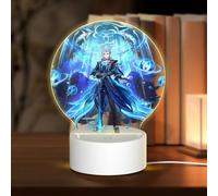Lampe USB 18 x 13,5 cm Trois modes d'éclairage différents Personnage Plein souhait Genshin Table ronde Acrylique Impact Night Light avec prise USB