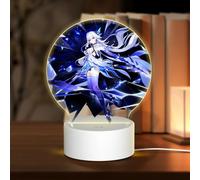 Lampe USB 18 x 13,5 cm Trois modes d'éclairage différents Personnage Plein souhait Genshin Table ronde Acrylique Impact Night Light avec prise USB
