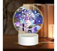 Lampe USB 18 x 13,5 cm Trois modes d'éclairage différents Personnage Plein souhait Genshin Table ronde Acrylique Impact Night Light avec prise USB