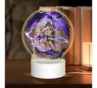 Lampe USB 18 x 13,5 cm Trois modes d'éclairage différents Personnage Plein souhait Genshin Table ronde Acrylique Impact Night Light avec prise USB