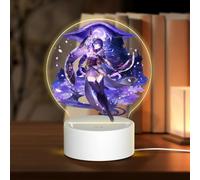 Lampe USB 18 x 13,5 cm Trois modes d'éclairage différents Personnage Plein souhait Genshin Table ronde Acrylique Impact Night Light avec prise USB