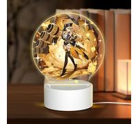 Lampe USB 18 x 13,5 cm Trois modes d'éclairage différents Personnage Plein souhait Genshin Table ronde Acrylique Impact Night Light avec prise USB