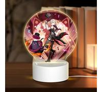 Lampe USB 18 x 13,5 cm Trois modes d'éclairage différents Personnage Plein souhait Genshin Table ronde Acrylique Impact Night Light avec prise USB